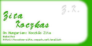 zita koczkas business card